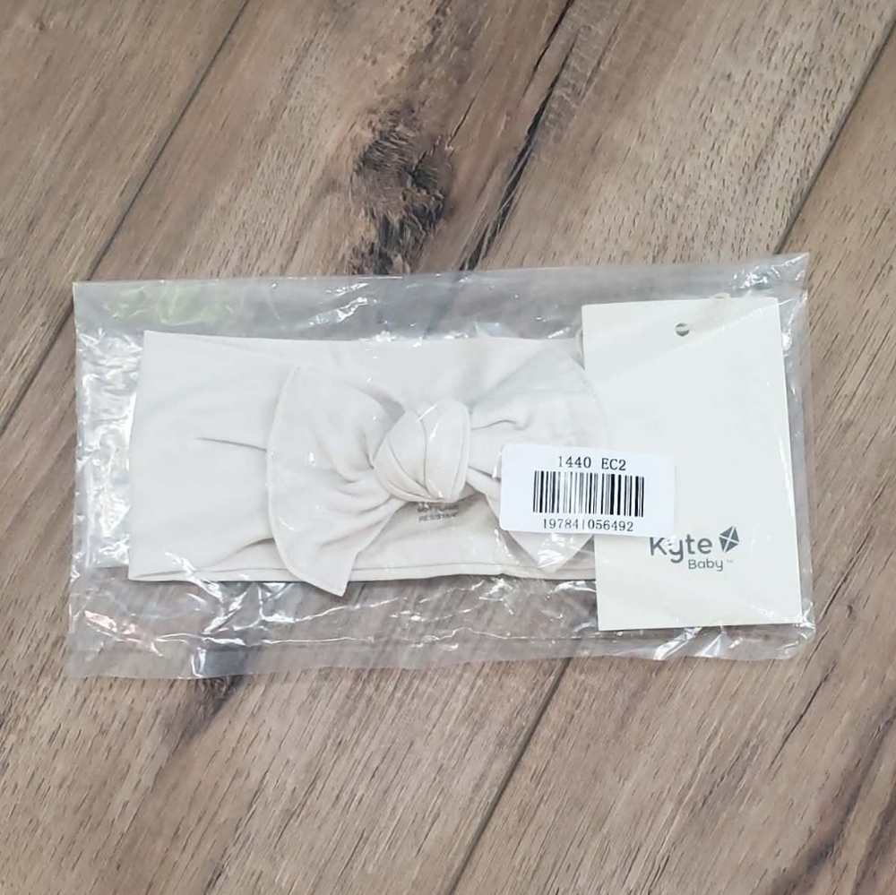 Kyte Baby Knotted Bow Headband In Ecru (Beige) Size 3-6 Months NIB/NWT